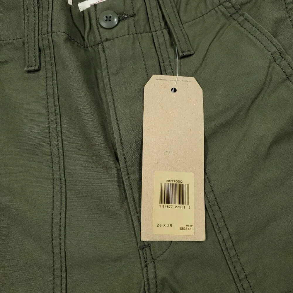 Levi's Ribcage Straight Utility Olive Green Super High Rise Pants Size 26x29 - Image 6