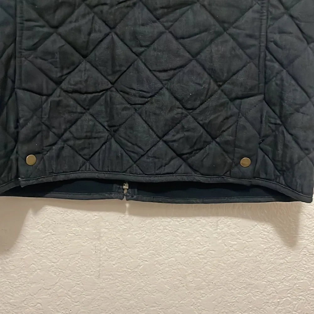 Lauren Jeans Company Western Quilted Denim Vest‎ With Leather Trim Size Medium - Image 6