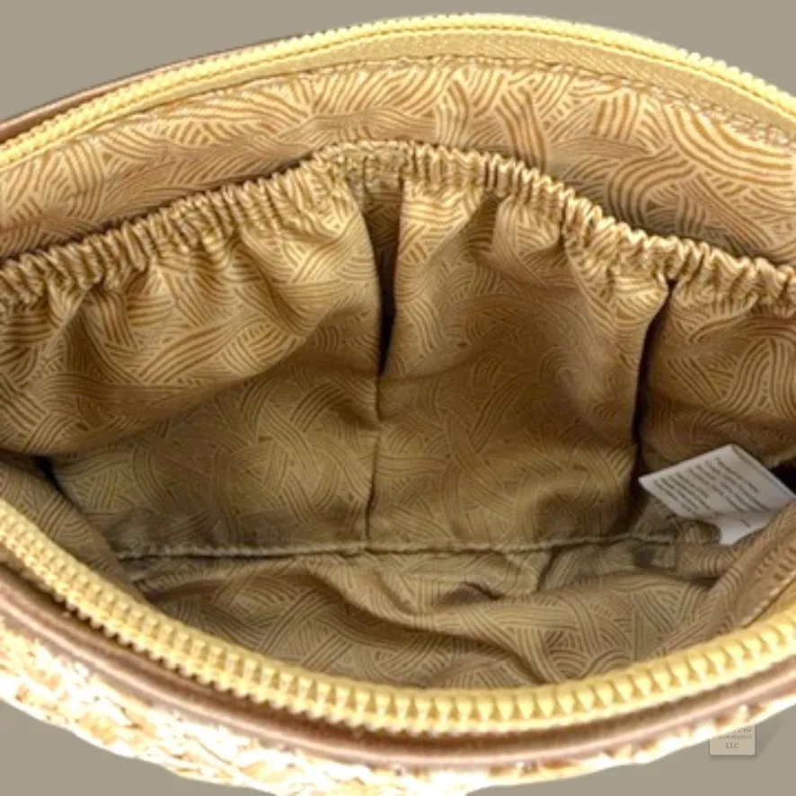 Sakroots Owl Embroidered Straw Crossbody Bag Brown Woven Boho Purse - Image 6