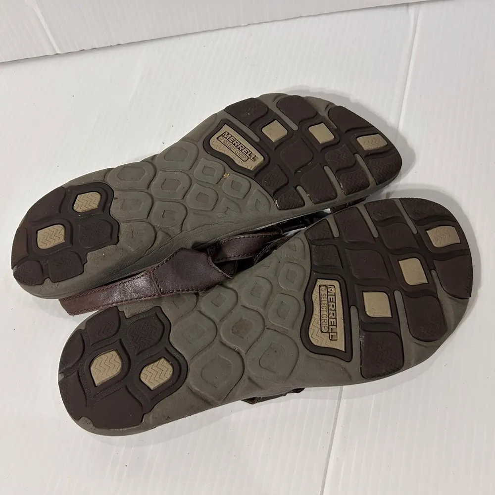 Merrell Bracken brown leather comfort outdoor walking sandal size 10 - Image 7