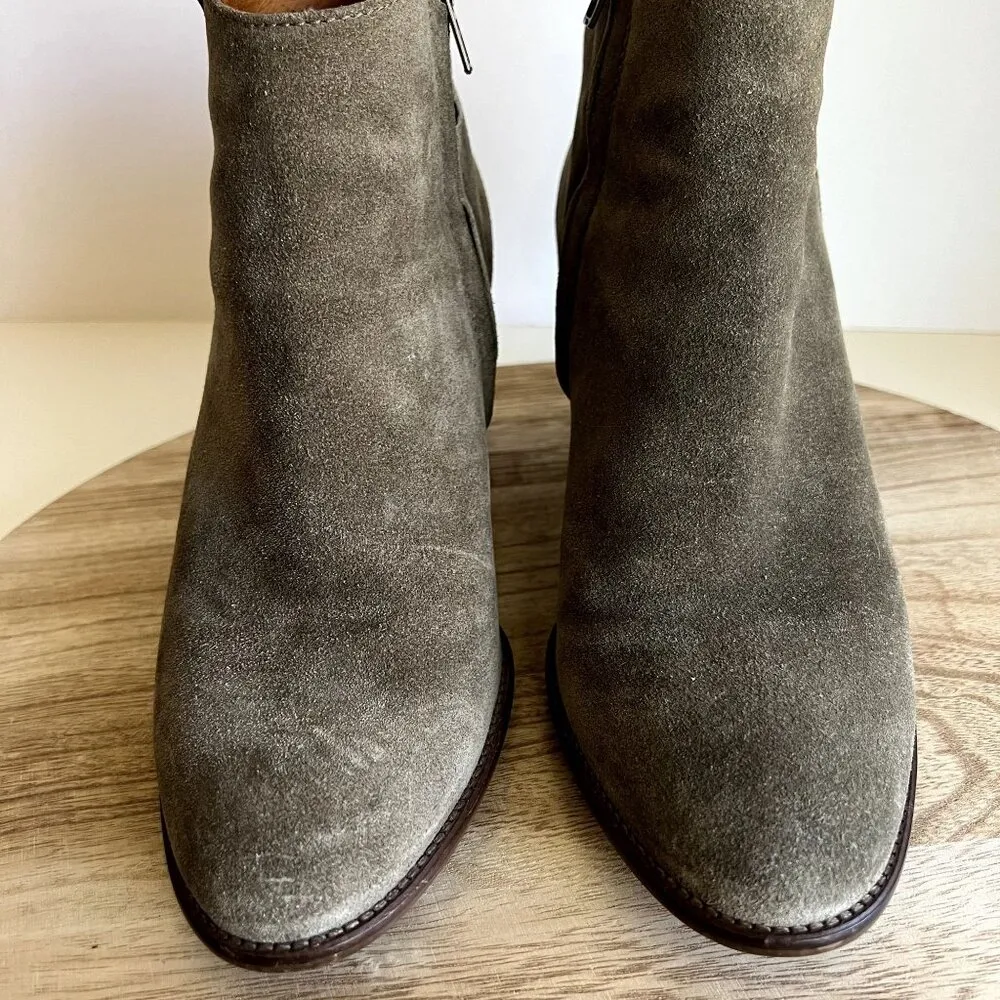 Madewell Billie Sage Worn in Suede Almond Toe Zipper Ankle Boot 8.5 - Image 5