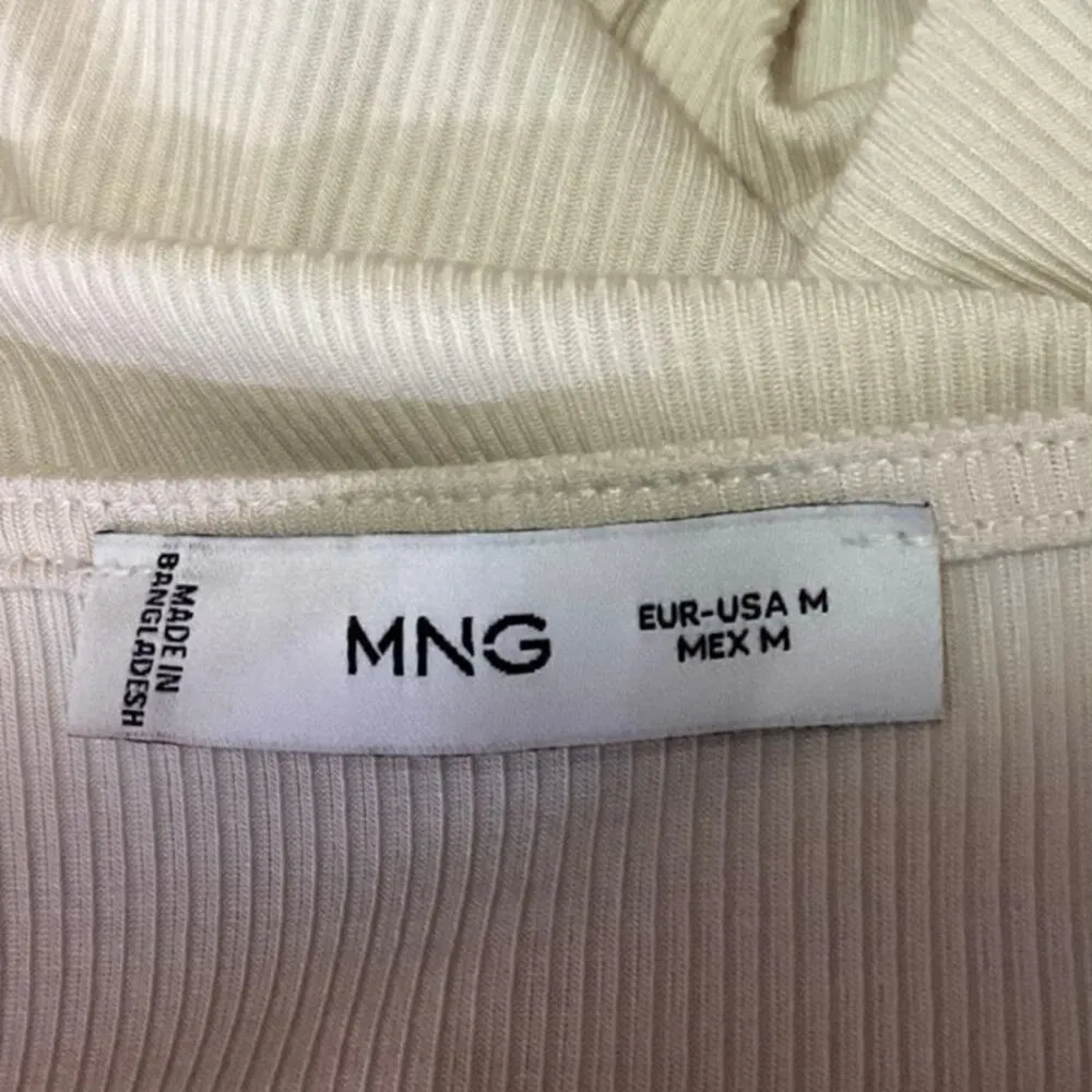 MNG Cream V Neck Ribbed Knit Long Sleeve Button Down Cardigan Sweater Top Size M Size M - Image 3