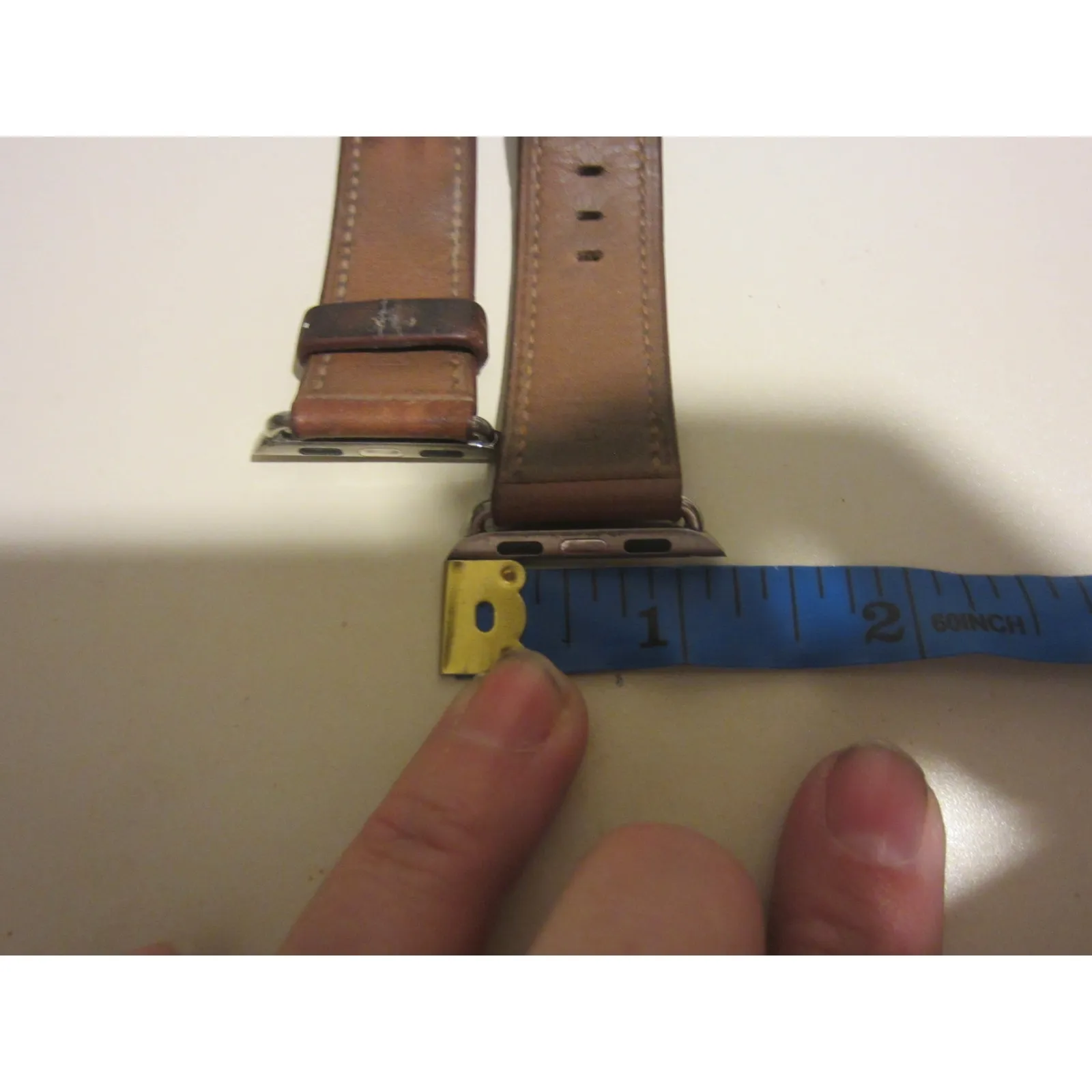 Vintage Brown Leather Apple Watch Band 40/38mm Rustic Classic Strap - Image 4