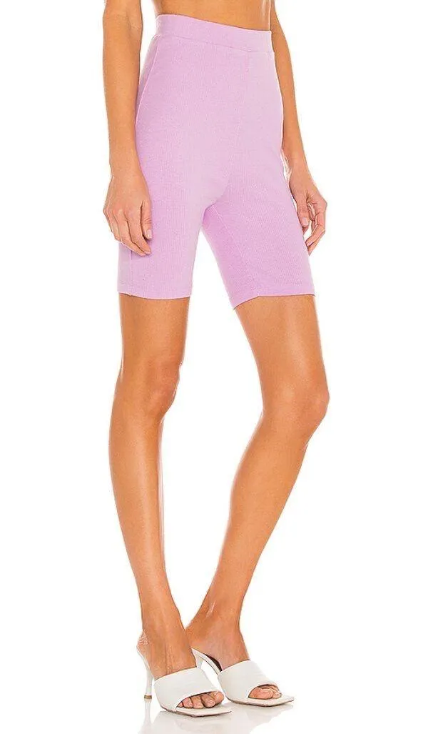 Camila Coelho Camilo Coelho Kara pink lilac high waisted ribbed shorts size S small Revolve - Image 2