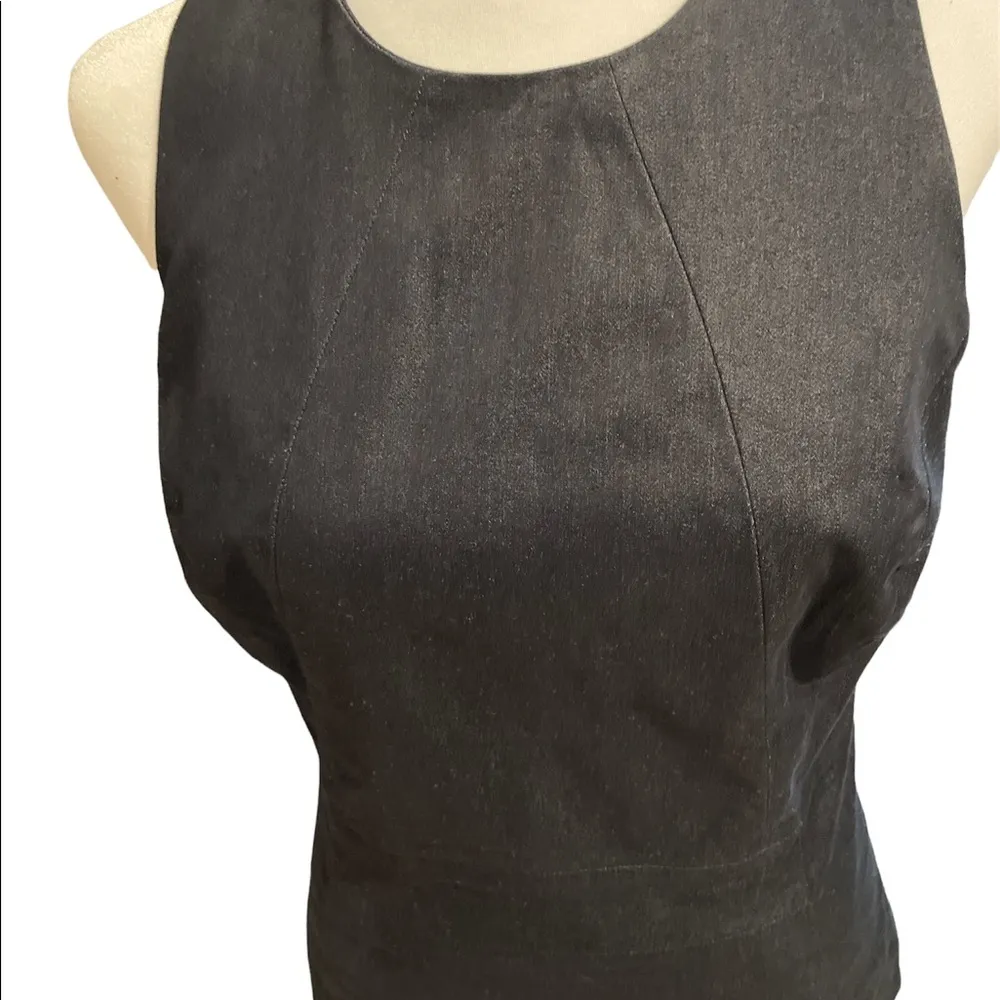 Dark Blue Denim Sleeveless Zip Back Tank Top Size 0 - Image 5
