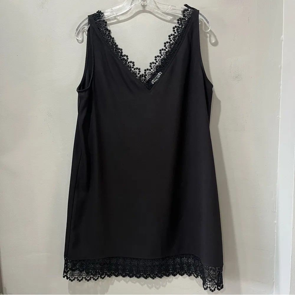 NEW Leith Women’s Black Sleeveless Little Black Shift Dress Size Large MSRP $69 - Image 3