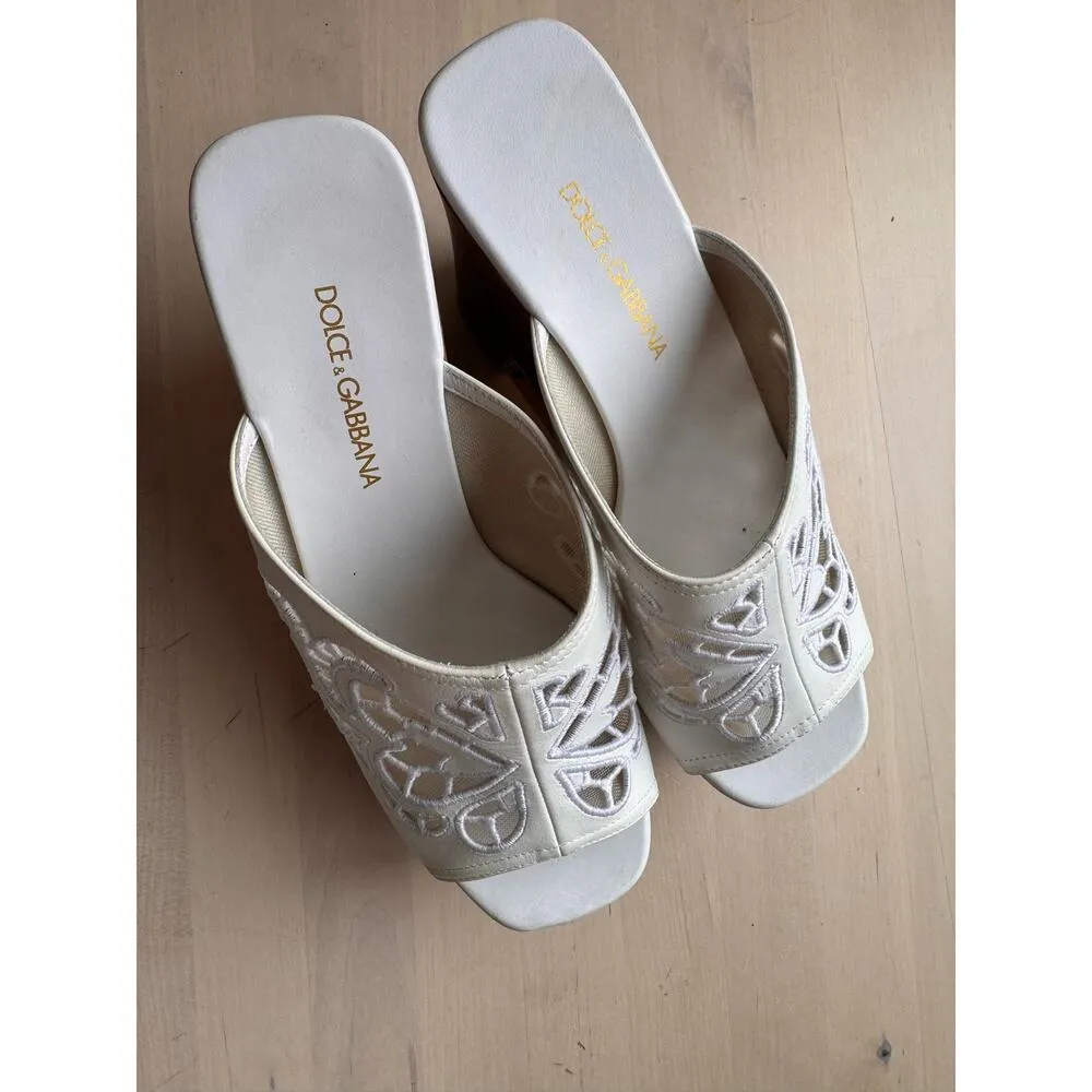 Dolce & Gabbana open-toe platform-sole mules size 37/ US 7 - Image 13