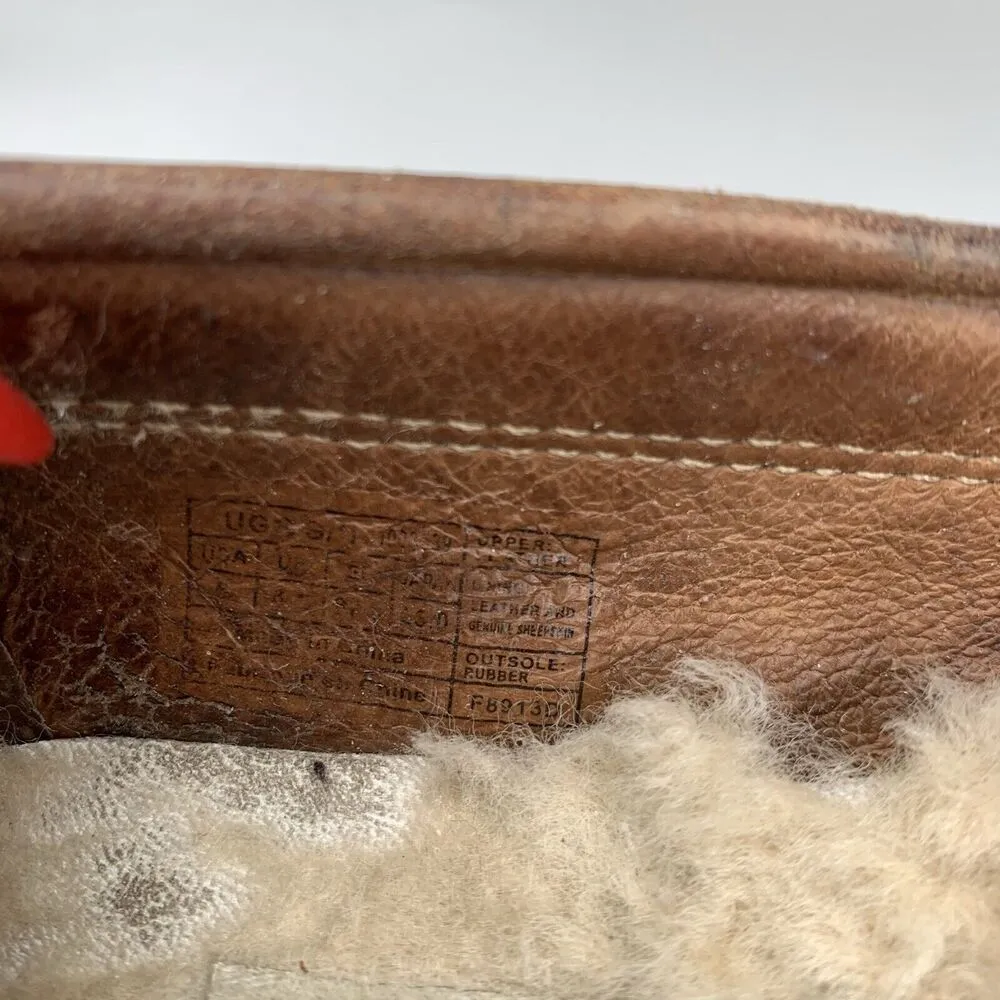 UGG Sz 6 Roni Moccasin Slipper Suede Leather Loafer Shoes Chestnut Brown Women’s - Image 9