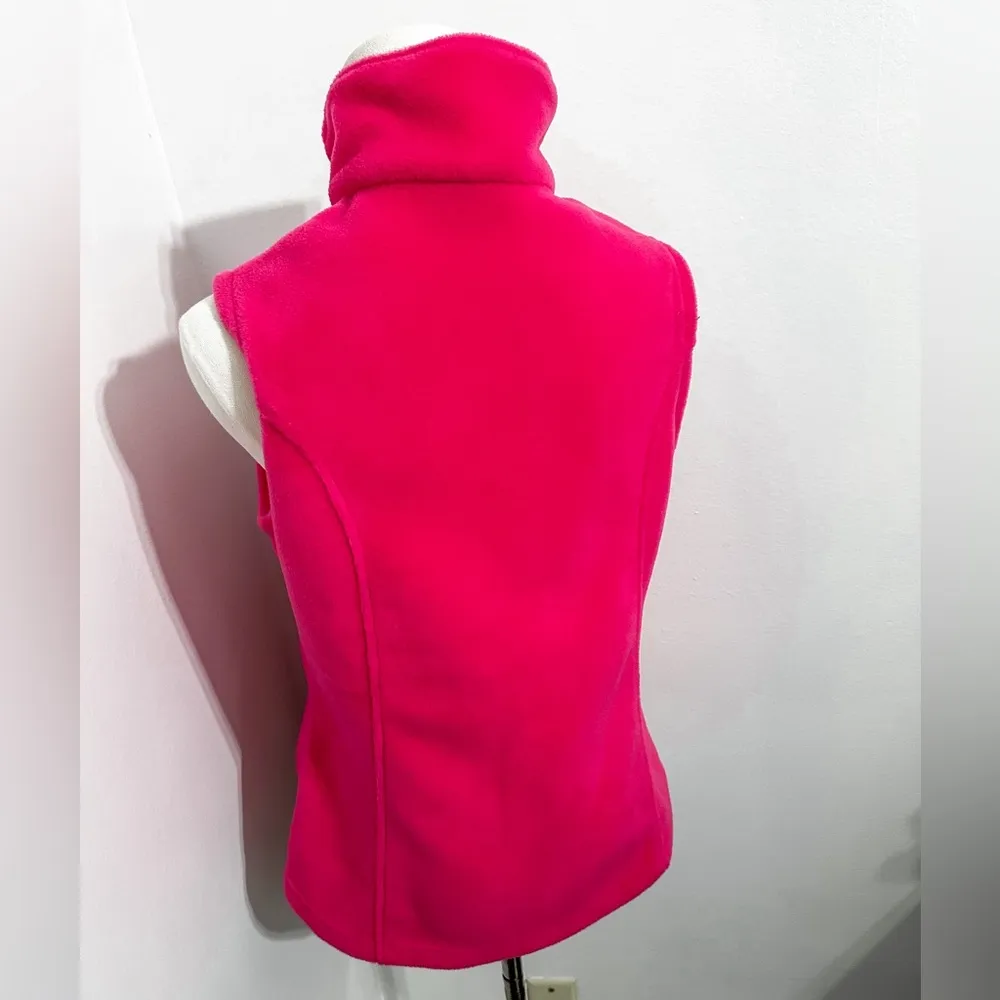 Women’s Columbia Full Zip Hot Barbie Pink Fleece Vest Small - Image 5