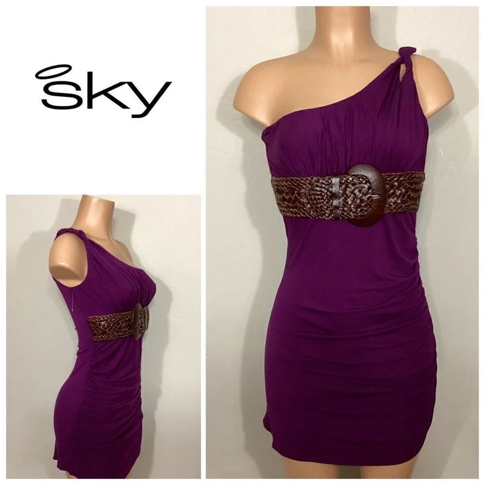 New. SKY purple Grecian style dress with leather. Medium - Image 2