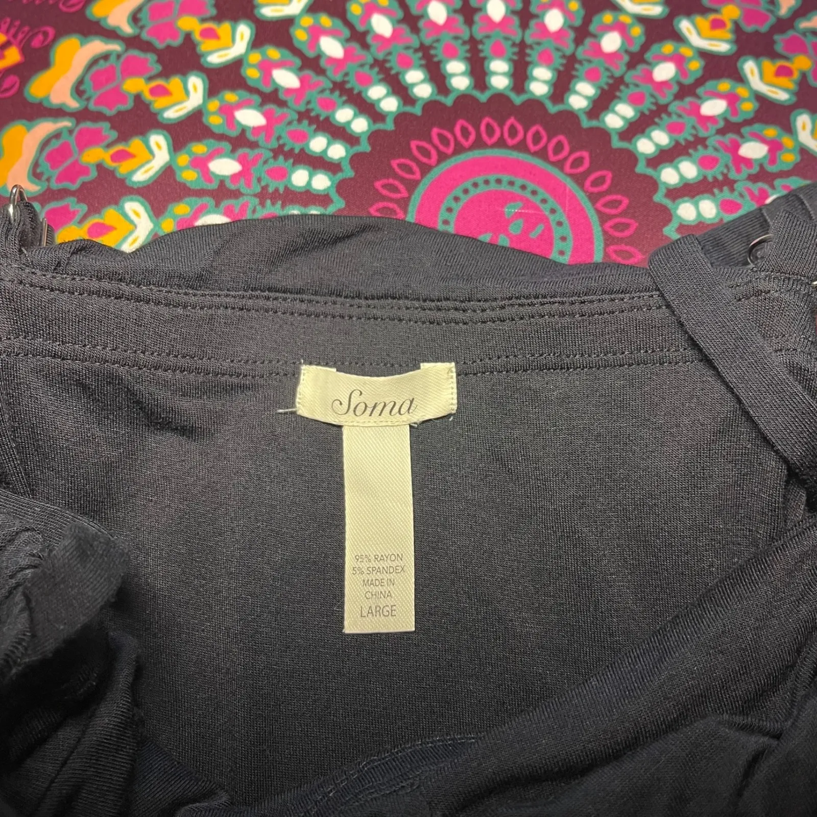 NWOT Soma Black Ruched Empire Waist Maxi Dress Quiet Luxury Women's Size Large - Image 5