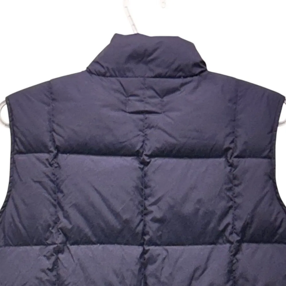 Lands End Down Puffer Quilted Vest Navy Blue Medium - Image 4
