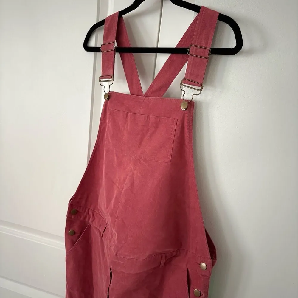 HATCH Tuckernuck Maternity Overalls Size 12 Dusty Rose Corduroy Adjustable Pink - Image 3
