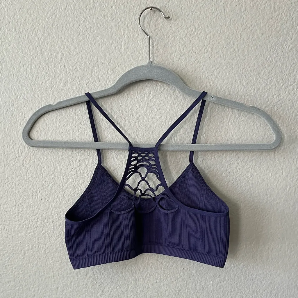 Free People Baby Racerback Bralette in Navy Women’s Size M/L - Image 4