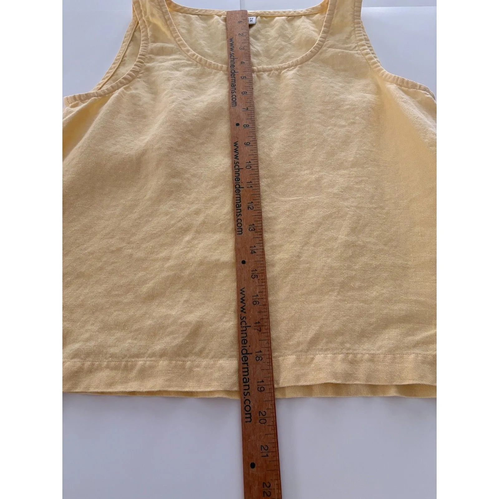 Eileen Fisher Womens Yellow Linen Cropped Tank Top Boxy Lagenlook Coastal - Image 8