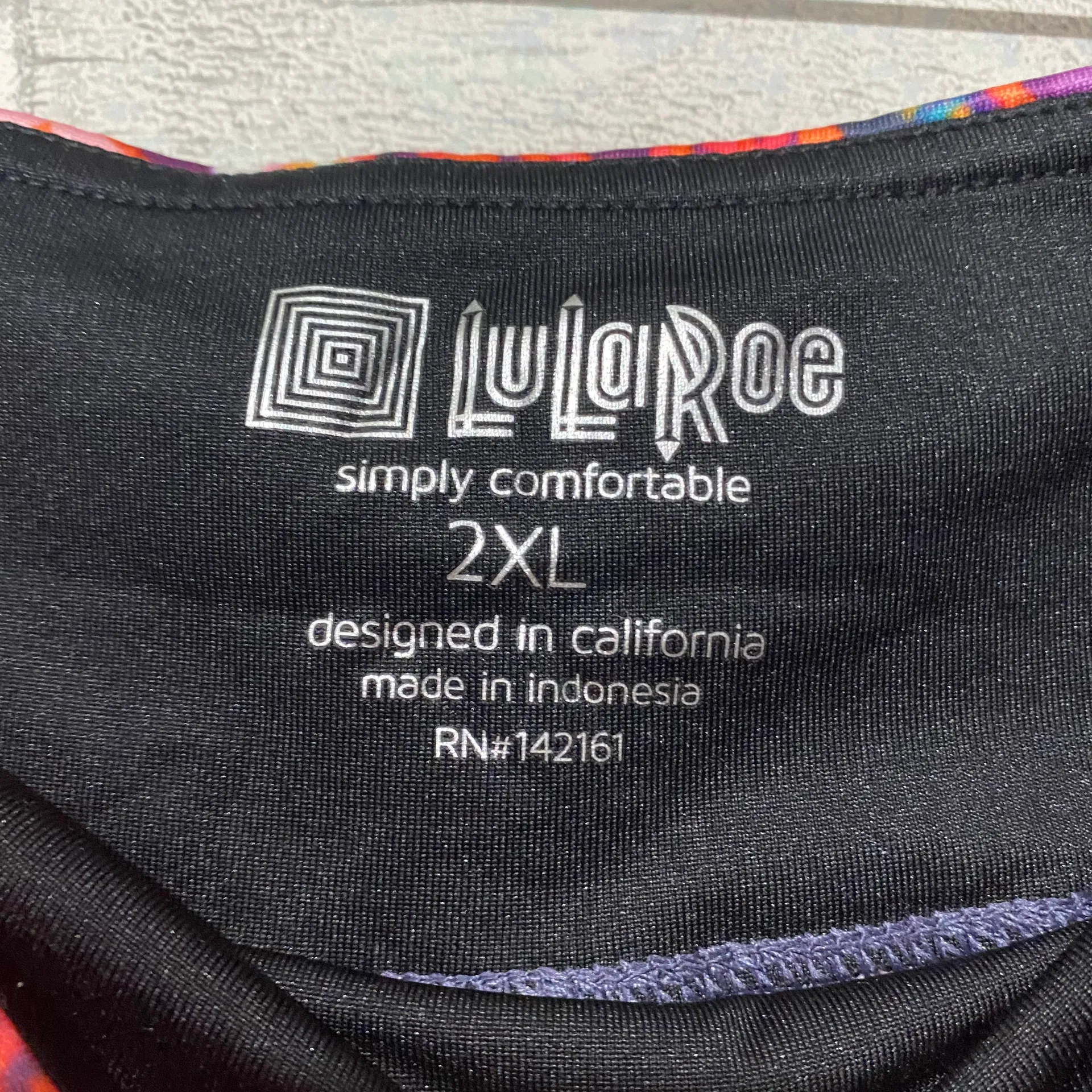 Red Purple Floral Leggings Ladies 2XL - Image 6