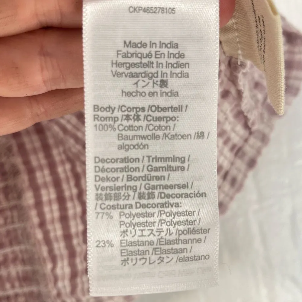 NWT Madewell seersucker Hopewell Puff Sleeve cropped top size XS - Image 8