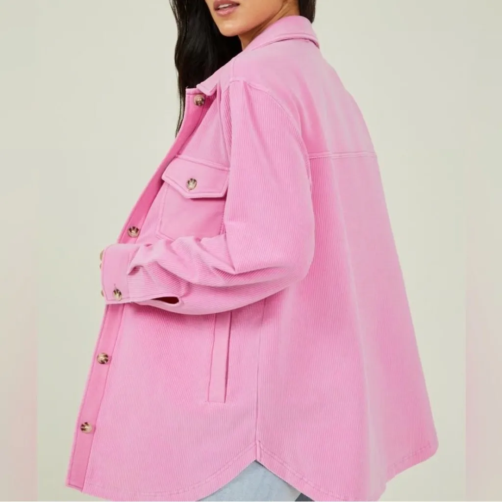 Altar'd State Altar’d State Lexi Ribbed‎ Oversized Button Down Shacket Size Small - Image 2