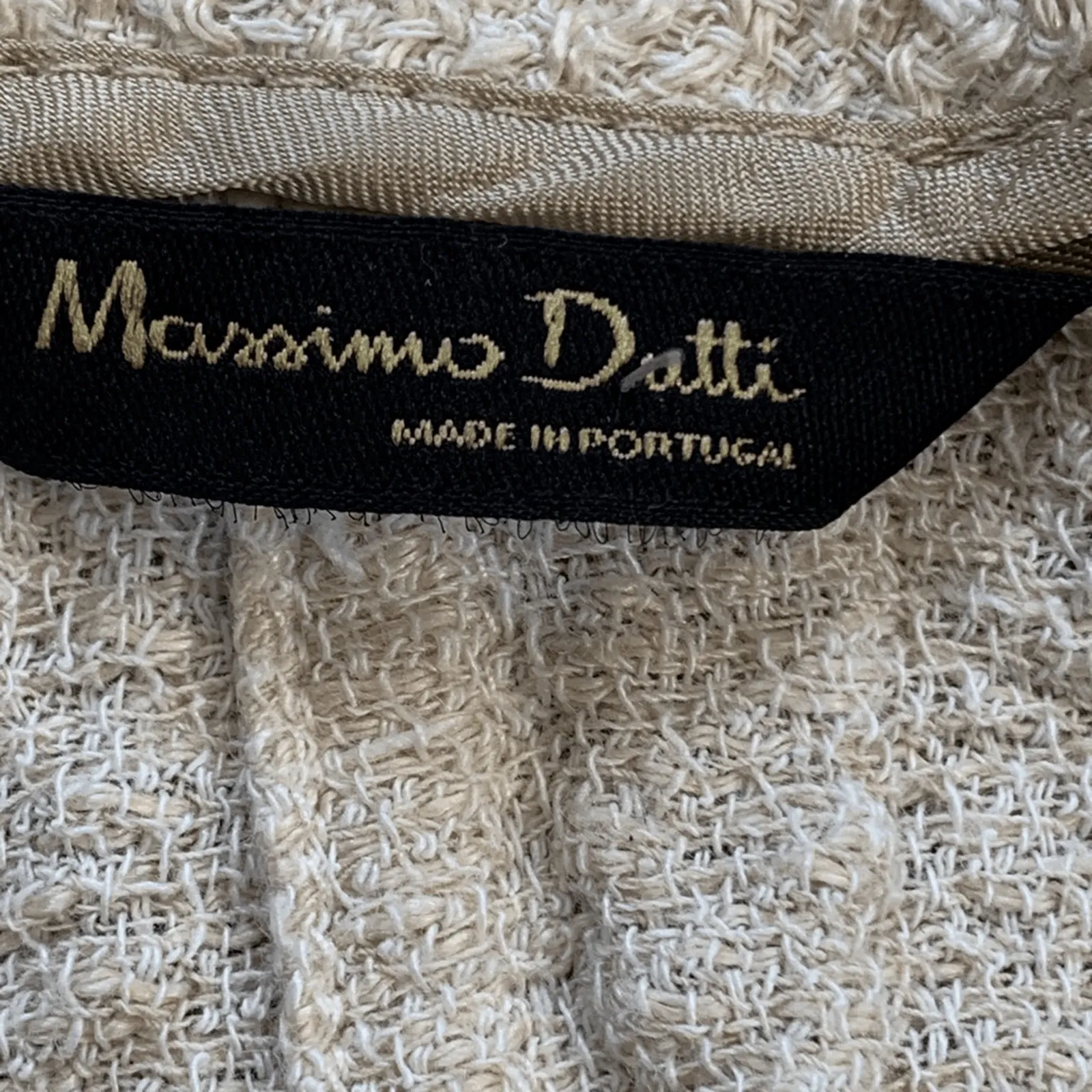 Massimo Dutti Linen Open Front Belted Knit Cardigan Sweater Neutral Cream Small - Image 8