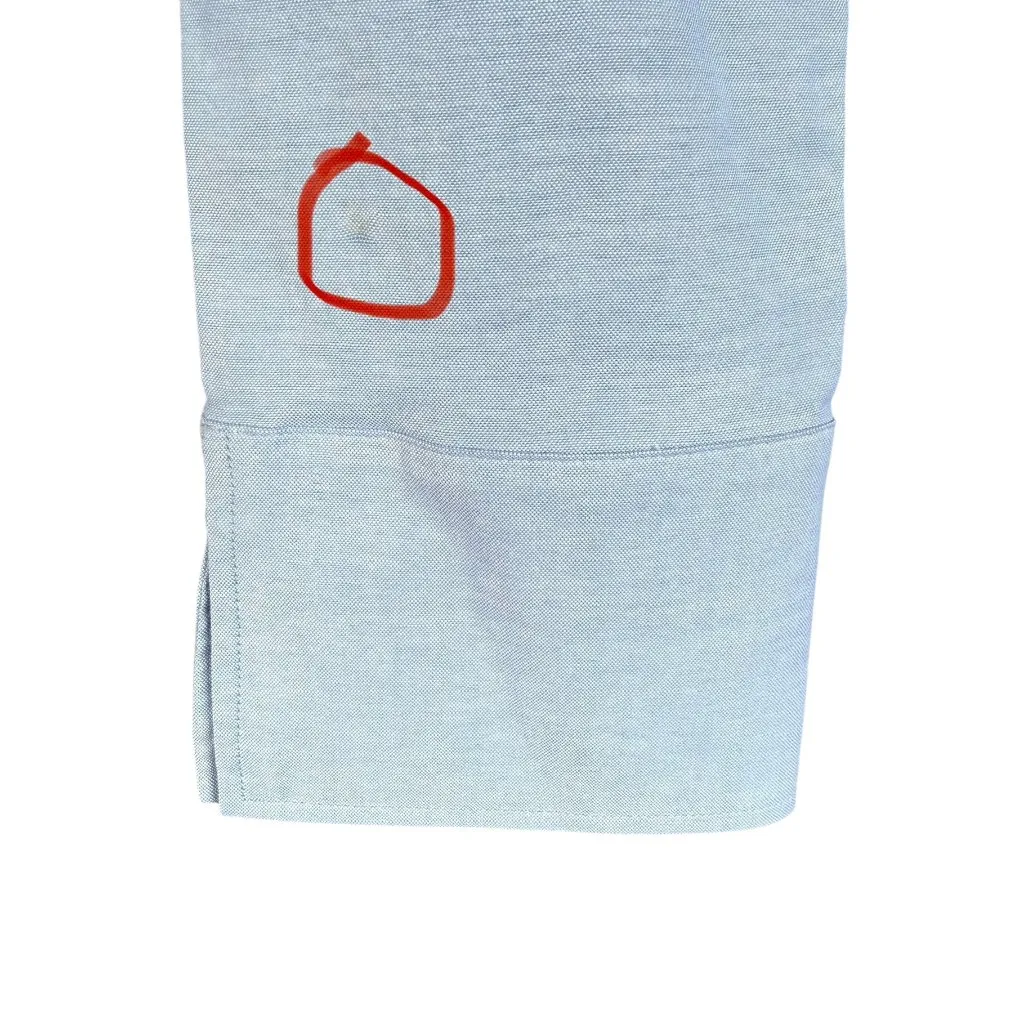 Habitat blue long sleeve collared button down shirt blouse size small - Image 11