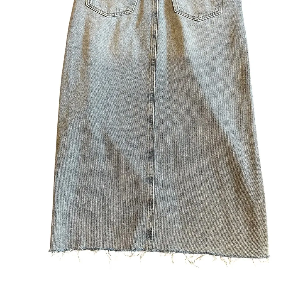 Pistola Amira Denim Midi Dress Riviera Wash High Slit Long Sleeve Size Small NWT - Image 12