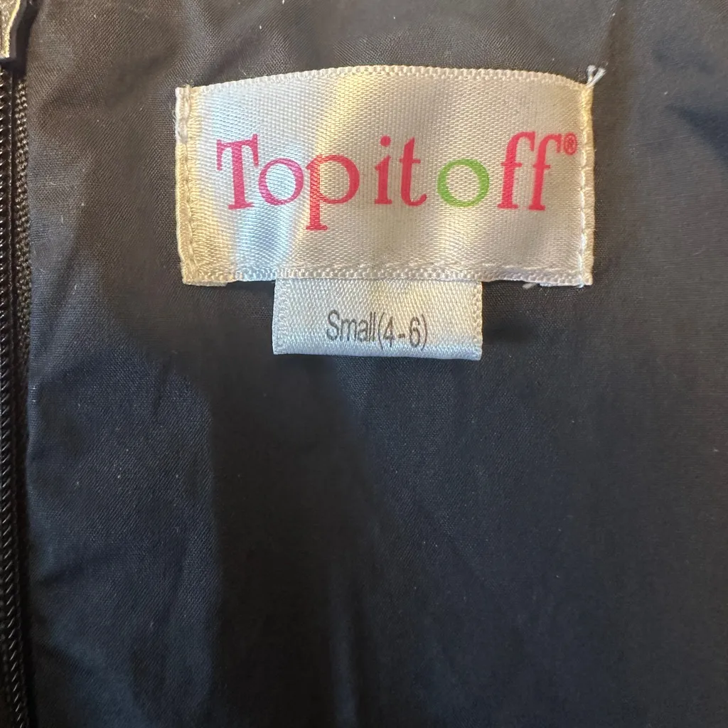 TOP IT OFF Puff Sleeve Tiered Tie Waist Zip Back Black Midi Dress 4/6 - Image 8