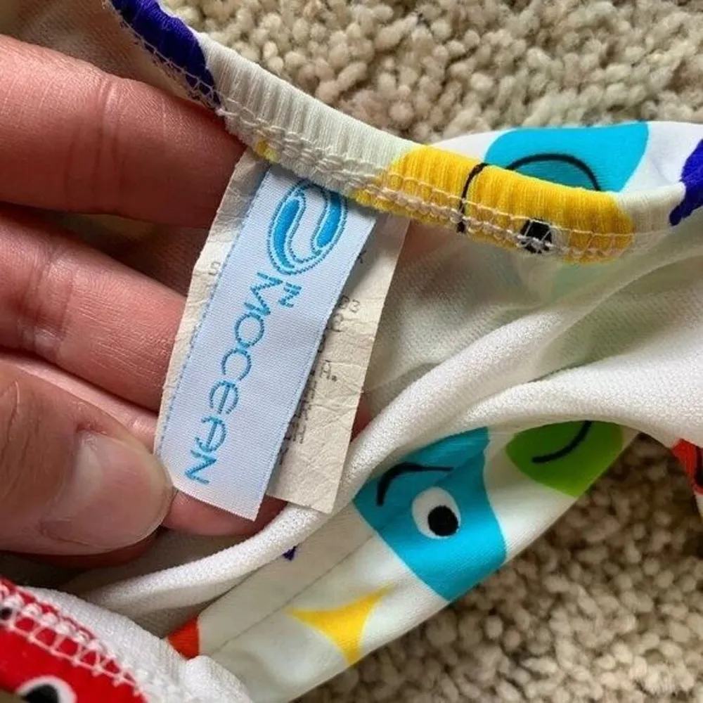 Vintage Bikini Womens Size Medium Mulitcolor Fish Juniors In Mocean Blue - Image 3