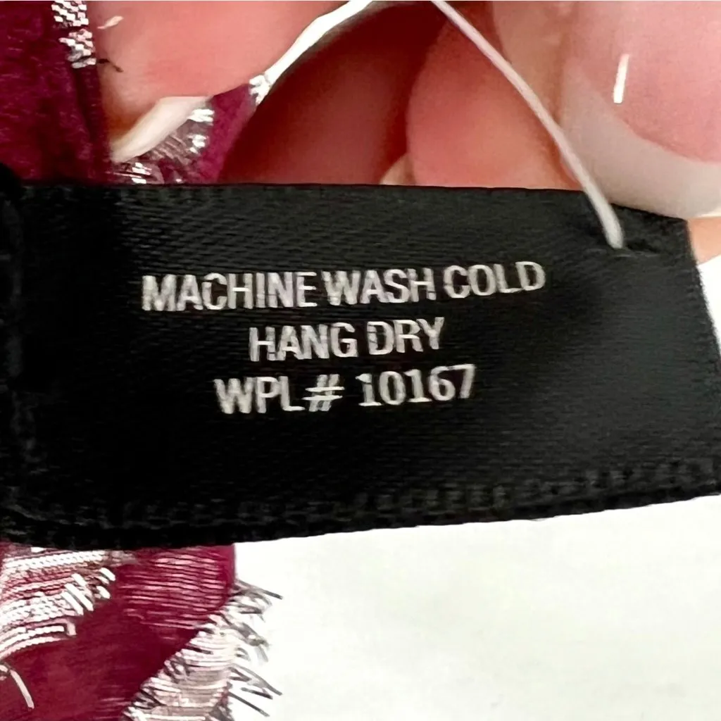 Aqua Metallic Leopard Print Dark Red Mini Dress Short Puff Sleeves Size M NWT - Image 10