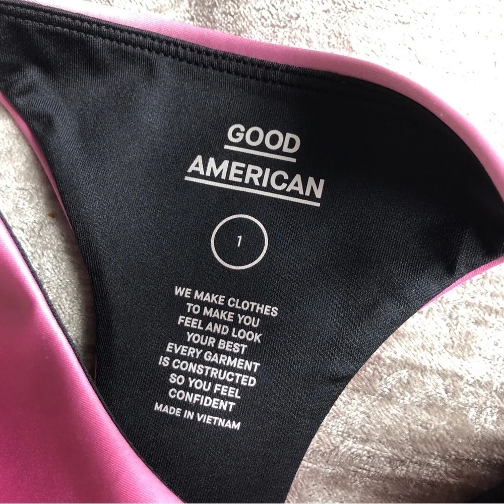 GOOD AMERICAN GA Sports Bra Ombré Pink Racerback size  1  Small Cropped Barbie - Image 4