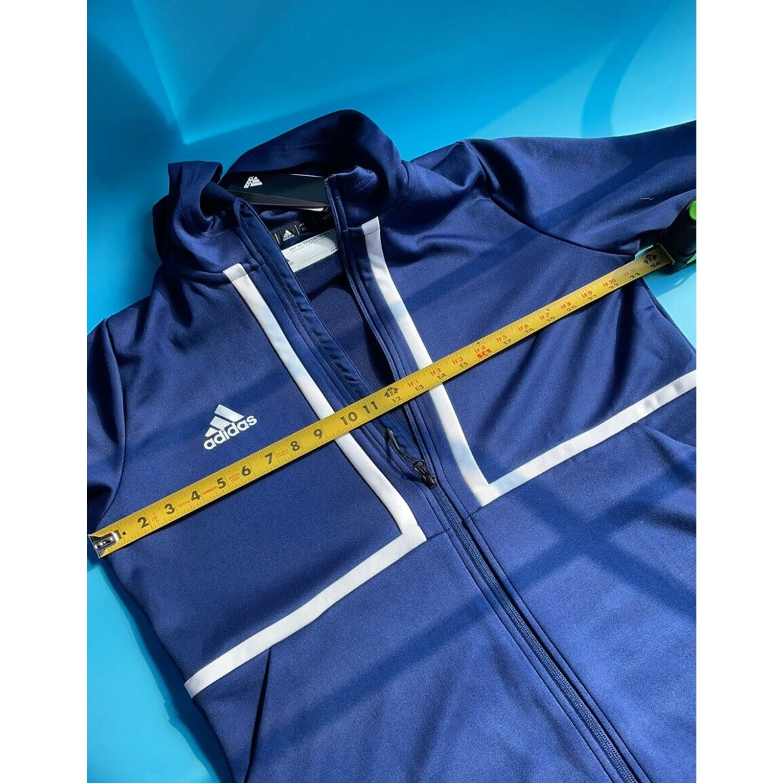 NWT Adidas Women Navy Blue Long Sleeve Under The Lights Full Zip Jacket Size XLT - Image 3