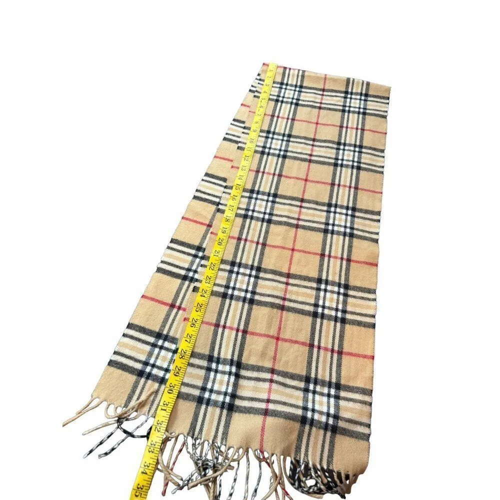 plaid winter Scarf Beige Tartan Plaid 70" x 12" Unisex Black - Image 6