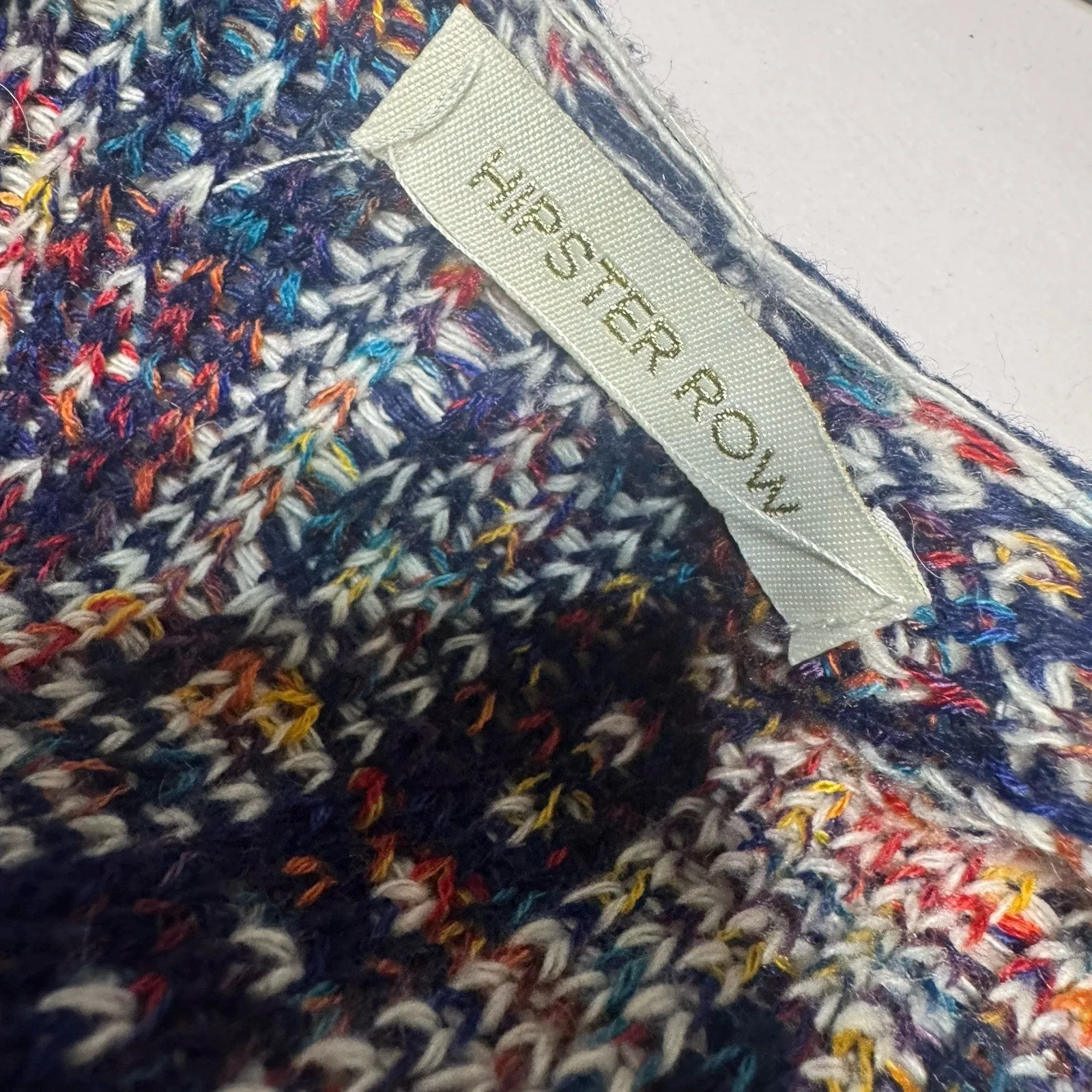 Hipster Row Tribal Aztec Sleeveless Poncho OS Navy Blue Southwest Sweater Boho Size undefined - Image 8