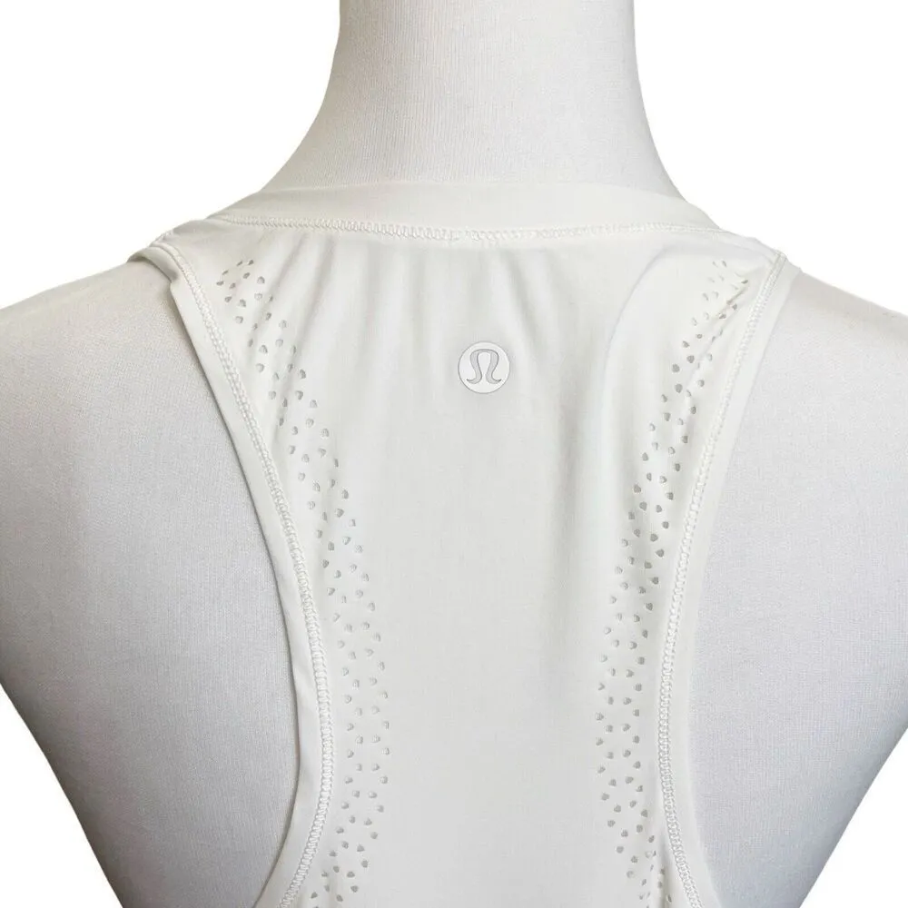 Lululemon Athletica Work Out To Water Tank Top Racerback White Women Size 4-6 - Image 6