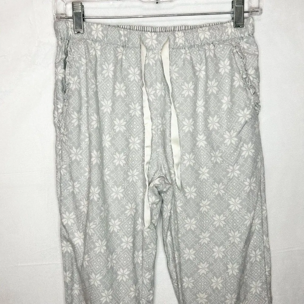 Soft Surroundings Gray Devine Flannel Pajama Lounge Set Sz XS Knit - Image 11