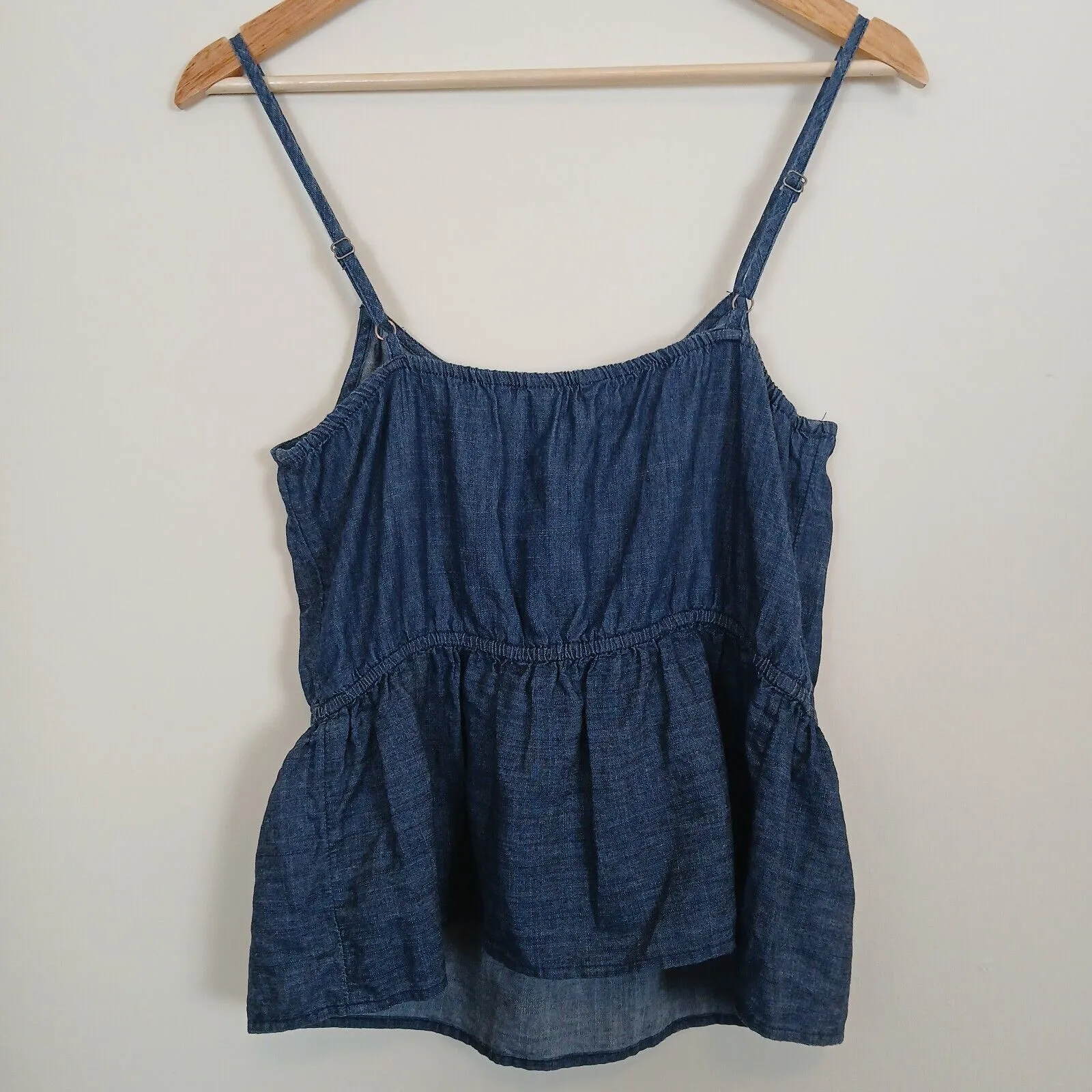 NWT Arizona Denim Tank Top Women Large Peplum Boho Western Festival Embroidered - Image 6
