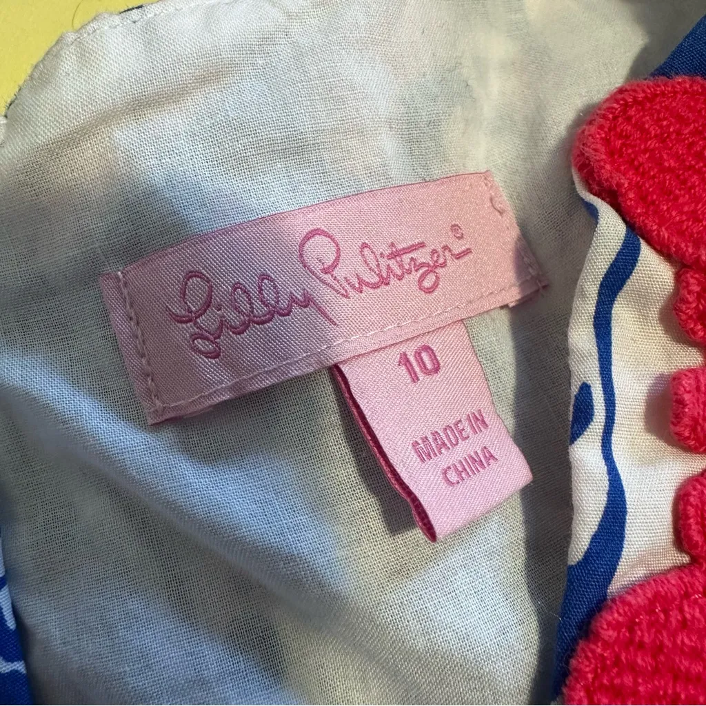 Lilly Pulitzer Augusta Shift Dress Quahog Chowdah Womens 10 Sleeveless Blue - Image 6