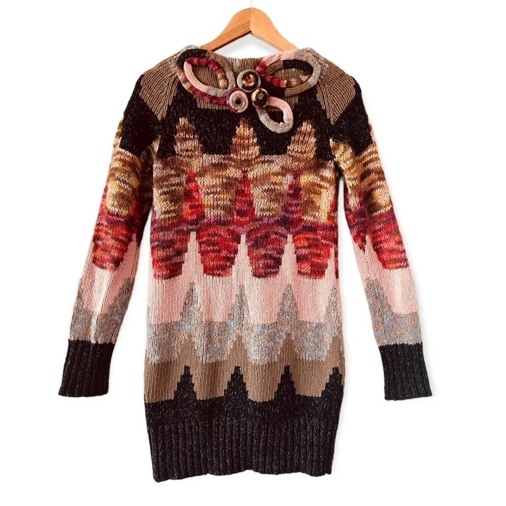 ANTHROPOLOGIE SLEEPING ON SNOW Loops & Angles Knit Cozycore Cardigan Size S - Image 2