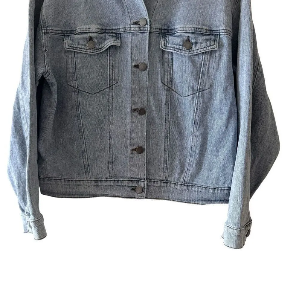 Melrose and Market Denim Jean Jacket Womens Light Blue Button Closure SZ M - Image 3