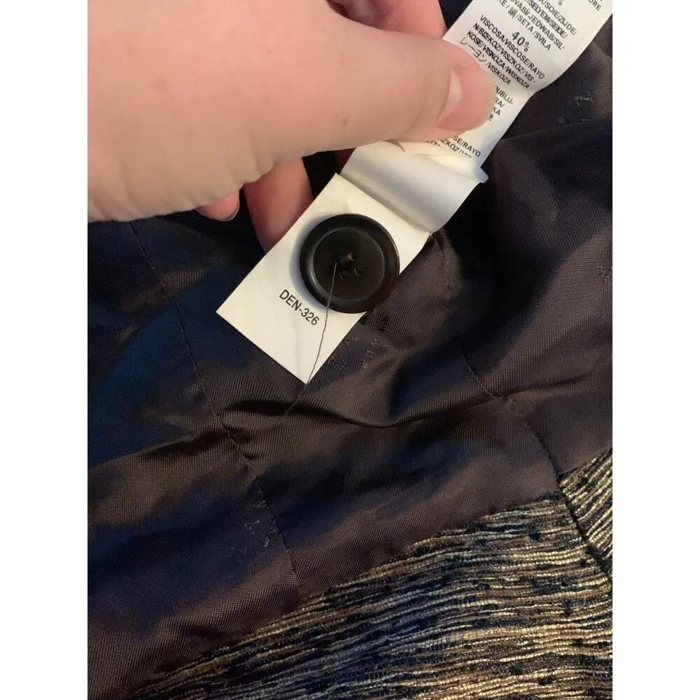 Zara woman size 8 medium silk blazer brown gold jacket business work career - Image 7