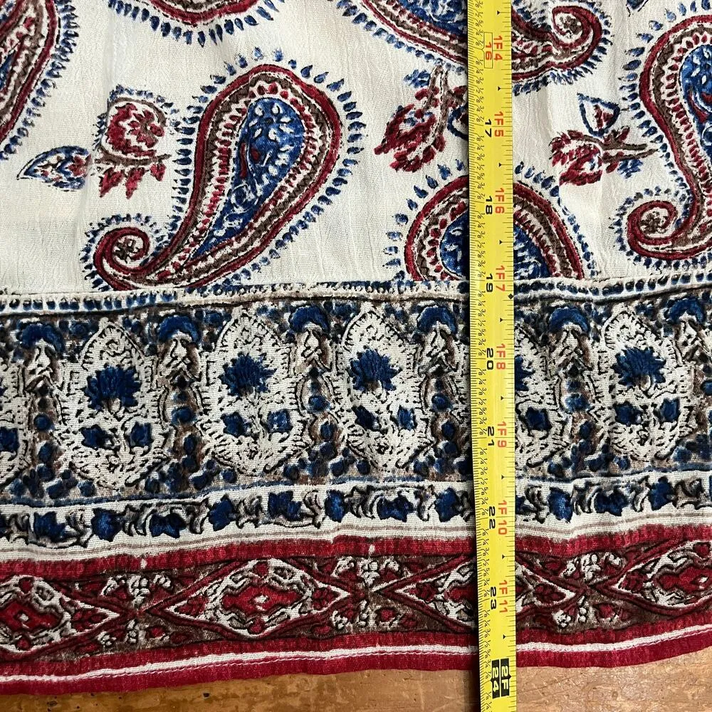 Chaps Women's White Paisley Scoop Neck  Lightweight Peasant Blouse XL Petite - Image 7