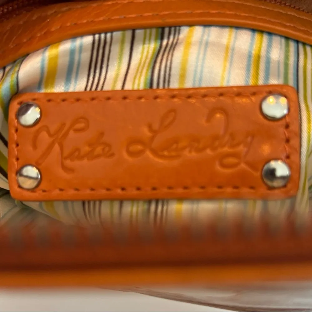 Kate Landry Clutch Orange Purse Preowned With Strap - Image 7