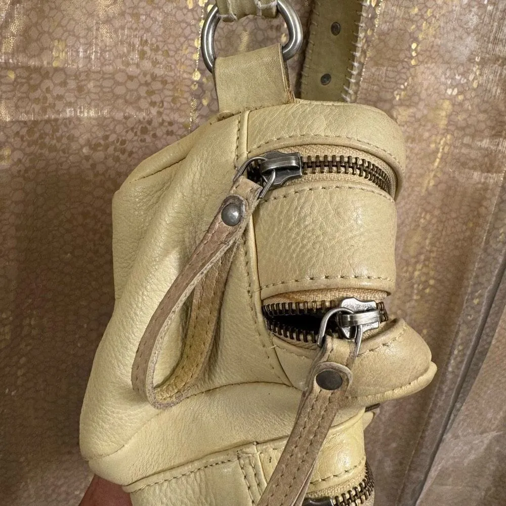 Free People Ivory Nikko Leather Sling Crossbody Boho Bag - Image 3