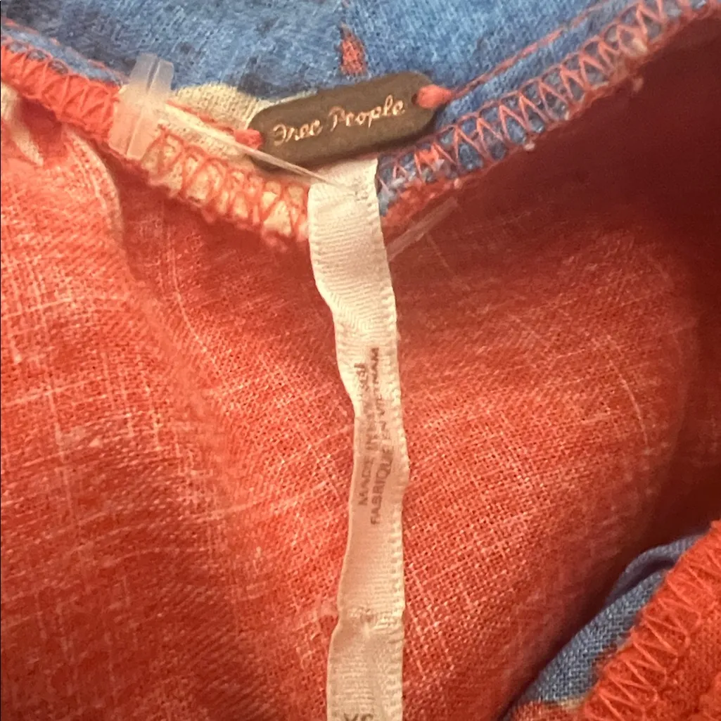 Free People Moonshine Tiered Midi Vibrant Coral Floral Sundress - Image 8