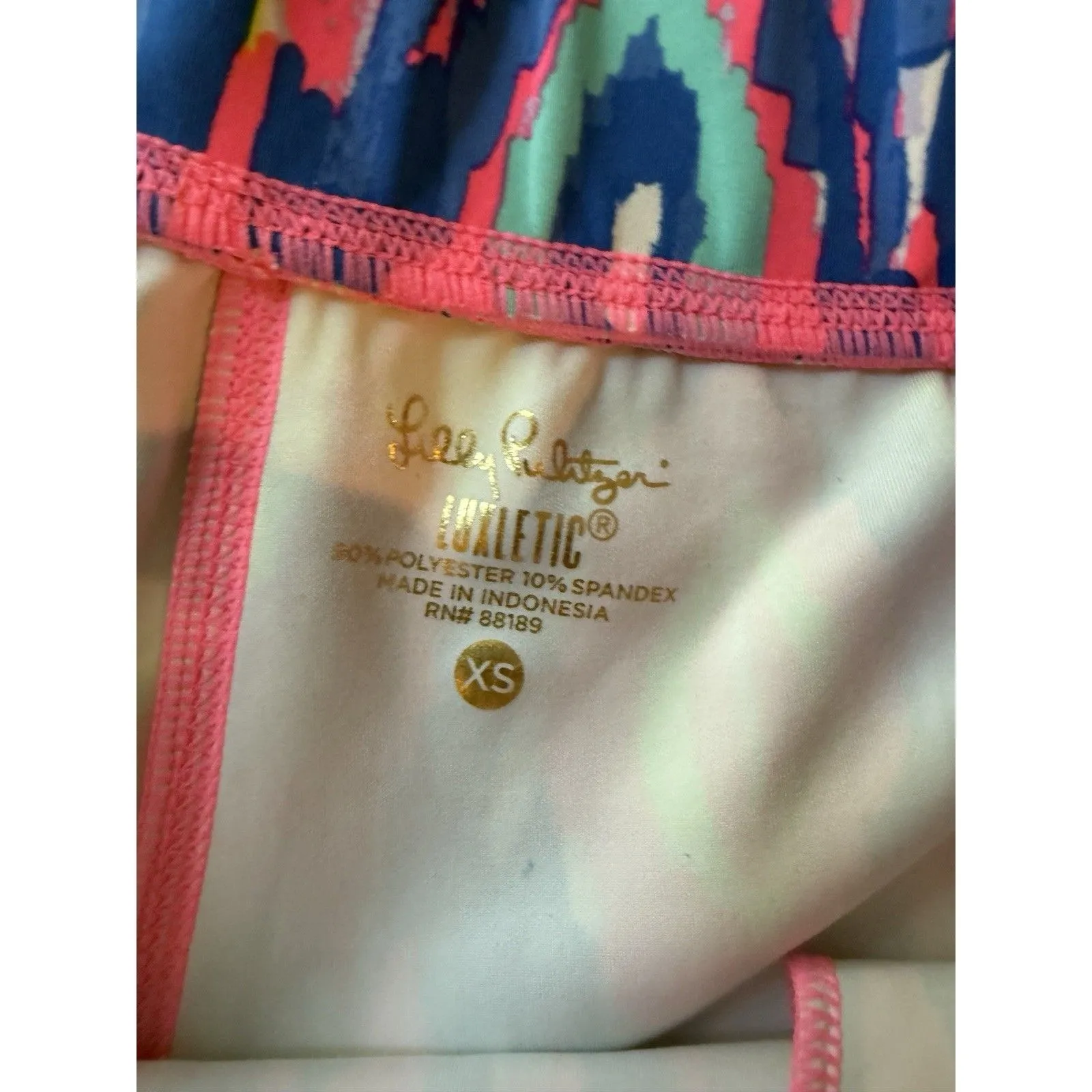 Lilly Pulitzer Luxletic Runaround Shorts Ikat Multi Luminescent Pockets Women XS - Image 5