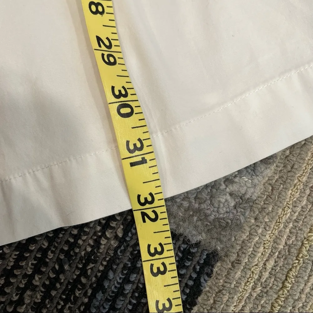 Soft Surroundings Sz Medium White Cotton Button Down Shirt Tunic Dress Pleated - Image 15