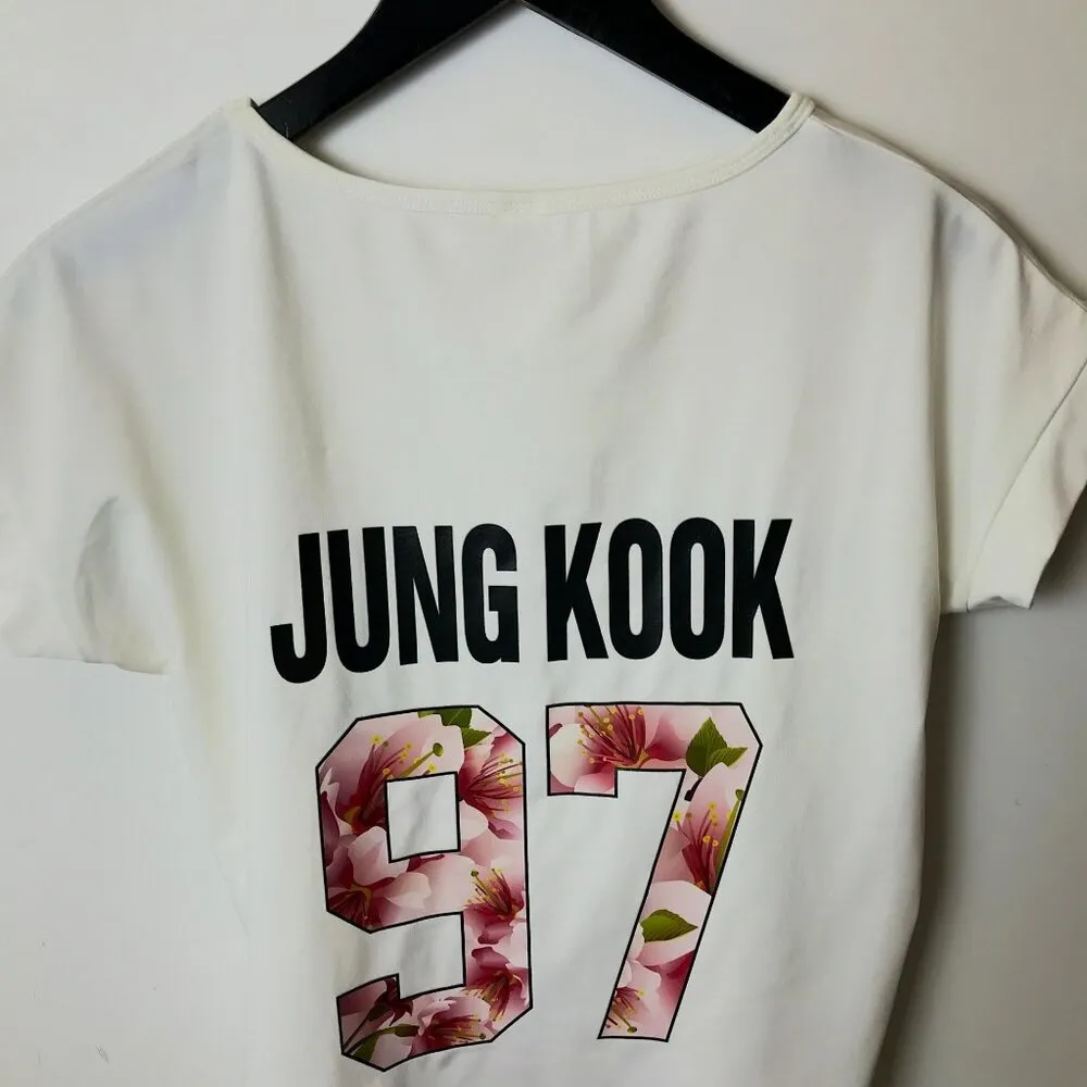 BTS Jung Kook Graphic Tee Womens White Small S T Shirt Top - Image 6