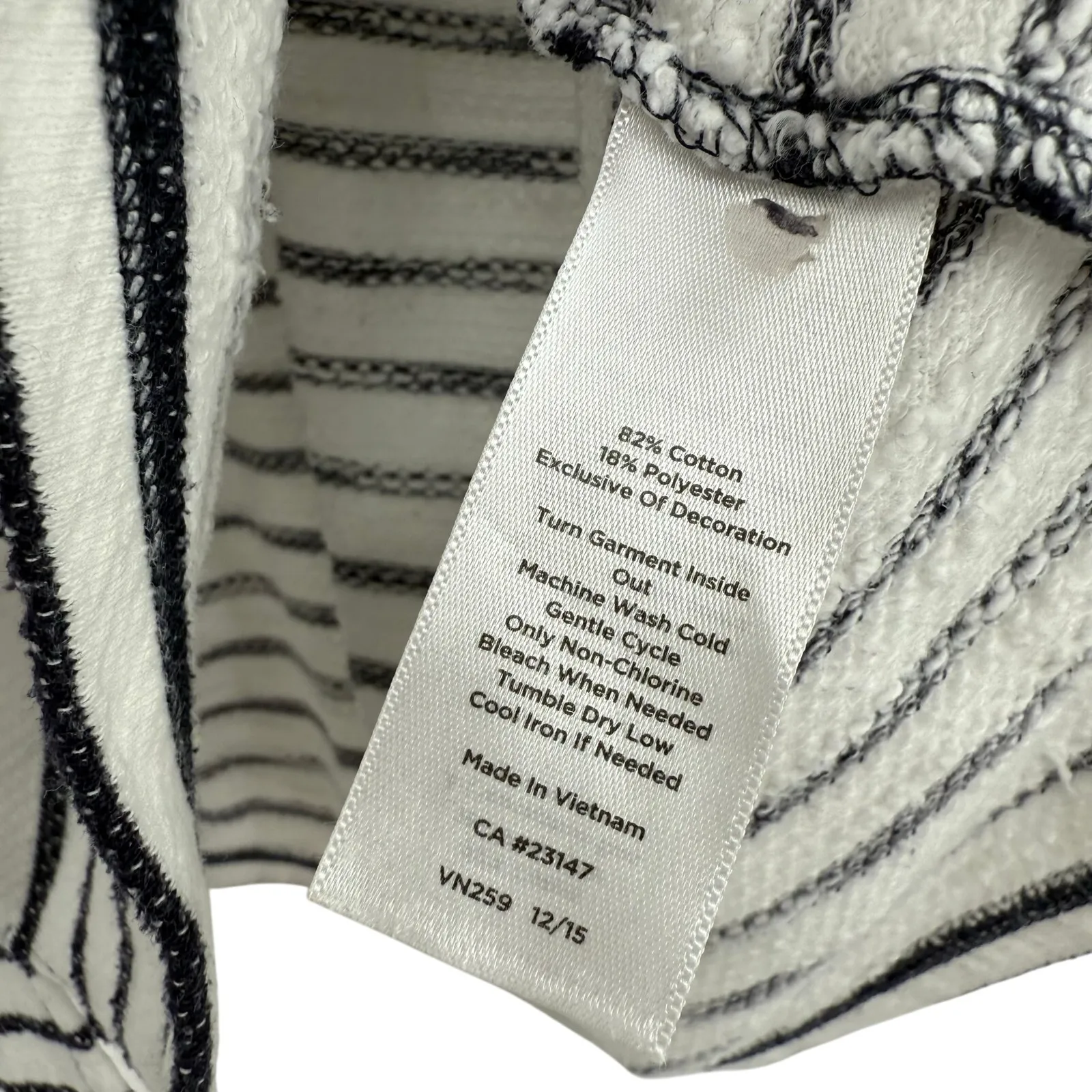 Talbots Size Small Long Sleeve Top Shirt Blouse Tee White Black Striped T Cotton - Image 4