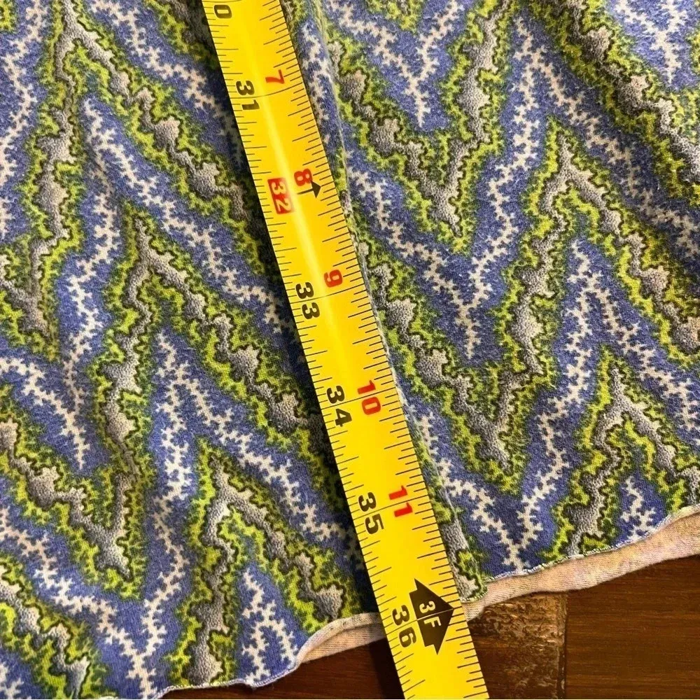 Free People Vintage Artsy Dress 90's Y2K Green Blue Small Boho Printed Festival - Image 4