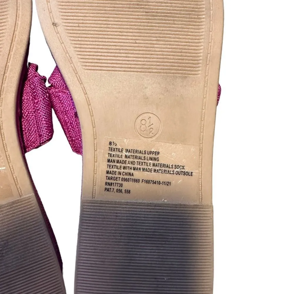 Universal Thread Barbie Pink Knotted Slide Sandals -‎ Size 8.5 - Image 9