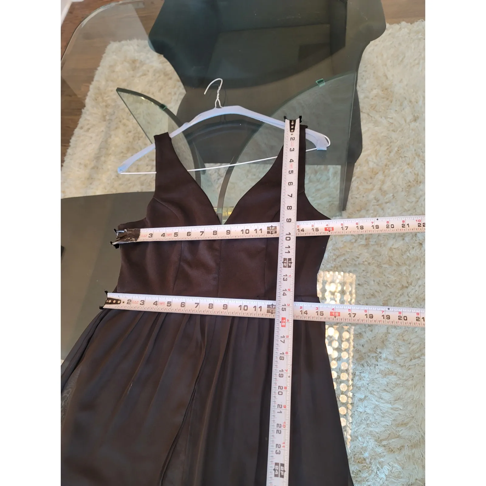 J for Justify Dress Women's Large Black Sleeveless Maxi Chiffon Sheer Skirt - Image 12